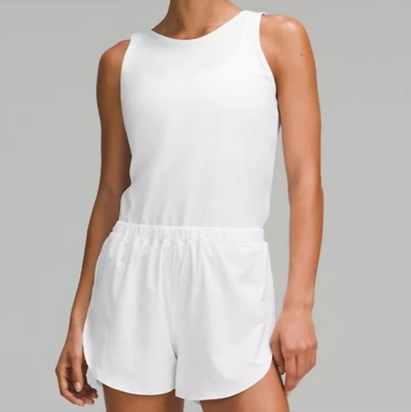 Lululemon Open Back Running Romper 3" Lightweight NWT White Size 8